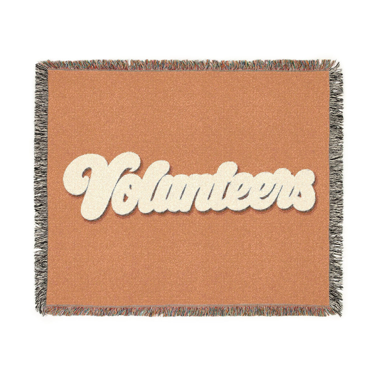 Volunteers Woven Blanket | Retro Script Throw, Team Volunteer Decor