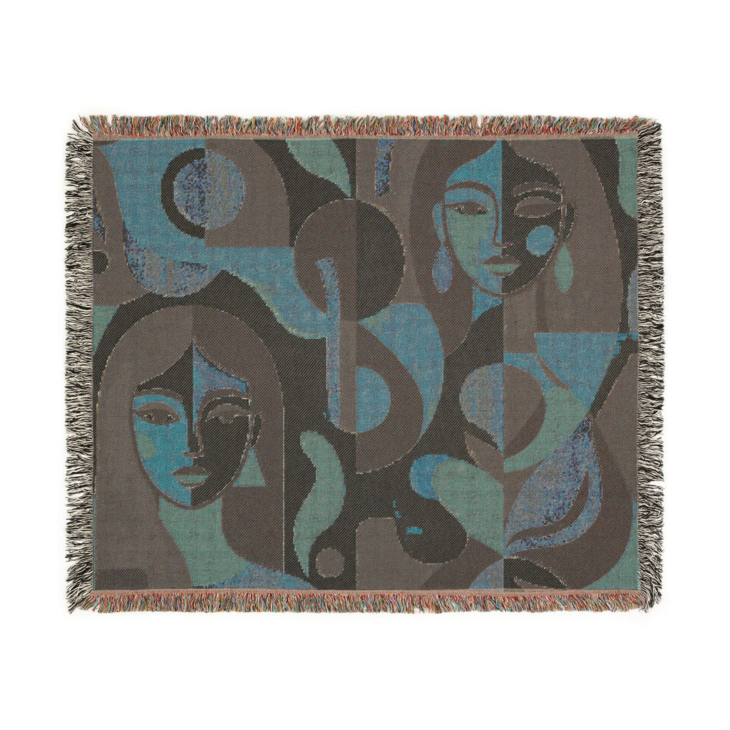 Modern Woven Blanket, Geometric Throw | Cozy Living Room Decor