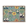 Bright and Bold Woven Panda Blanket I Woven Animal Blanket Throw