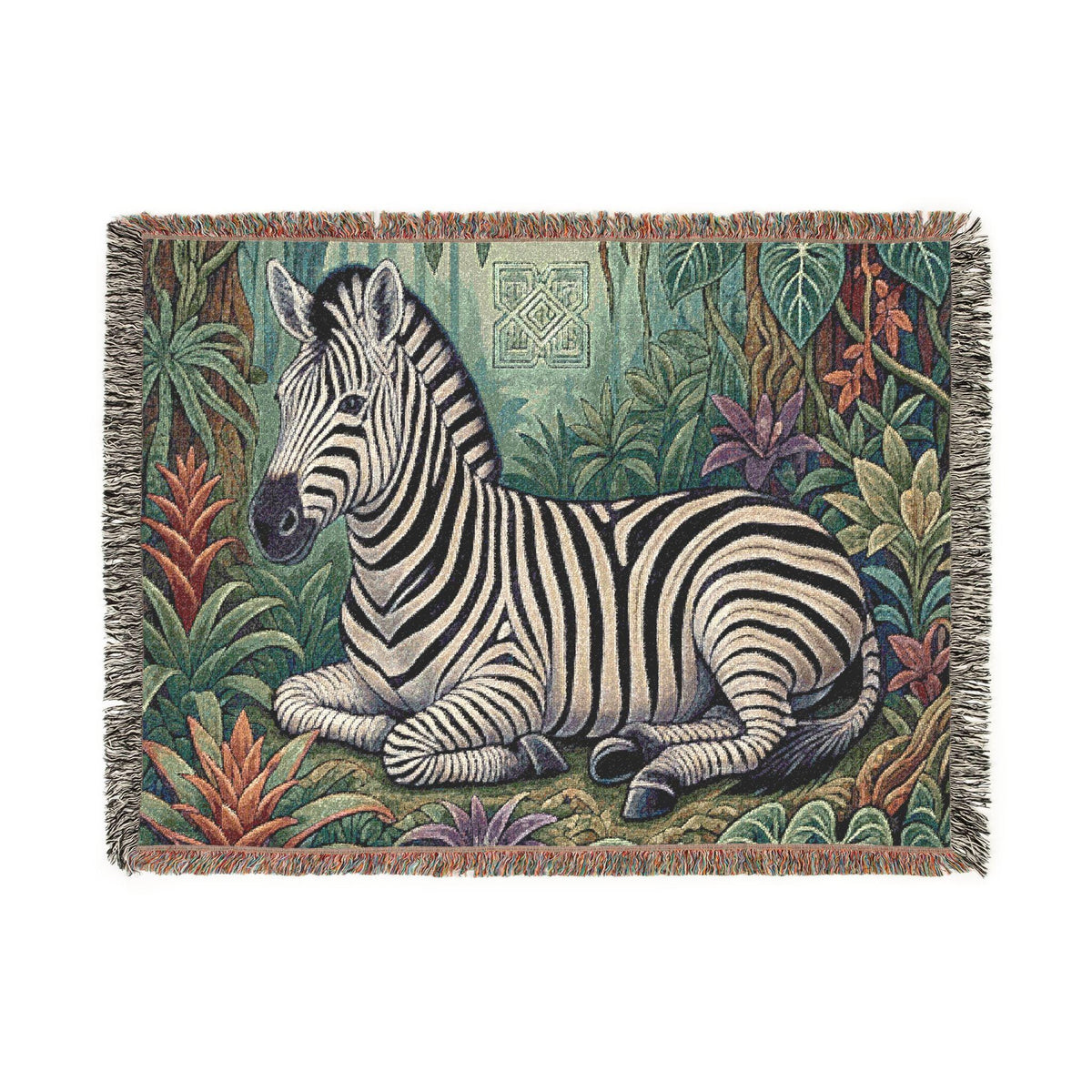 Zebra Jungle Botanical Throw