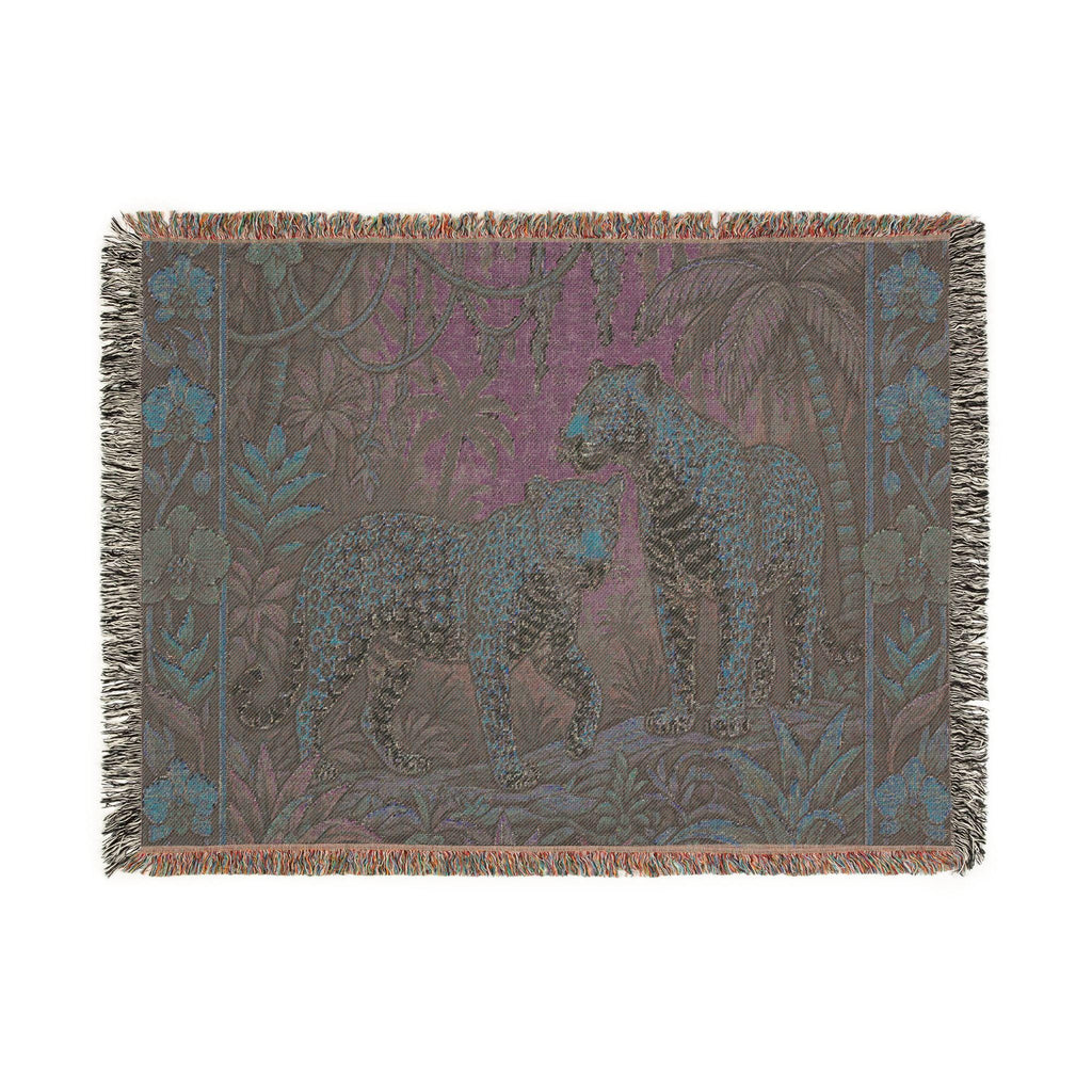 Jungle Leopards Woven Blanket | Tapestry Animal Throw