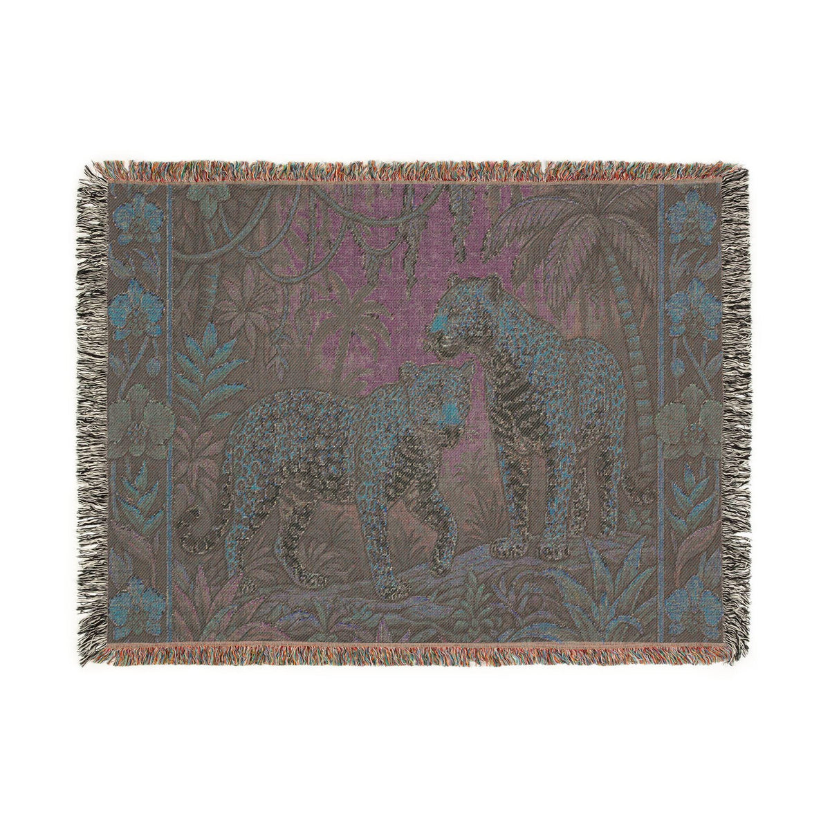 Jungle Leopards Woven Blanket | Tapestry Animal Throw