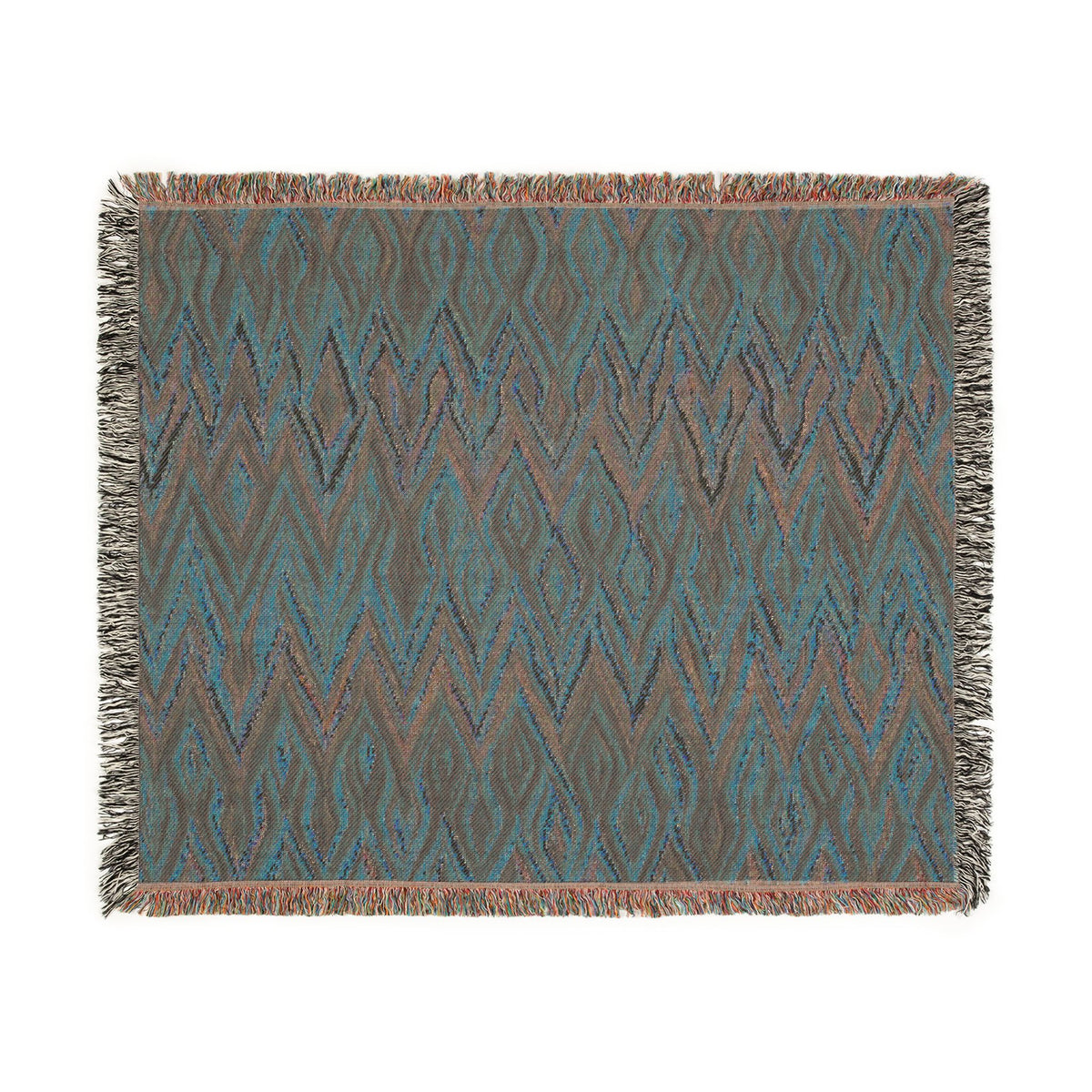 Southwestern Diamond Pattern Woven Blanket | Aztec Throw with Fringe