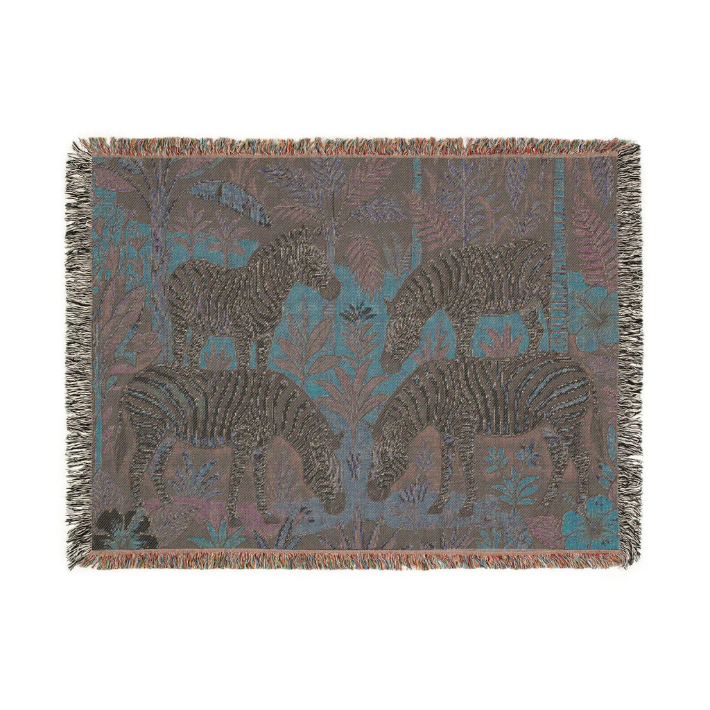 Zebra Safari Tapestry Woven Blanket | Animal Jungle Throw, Boho Home Décor