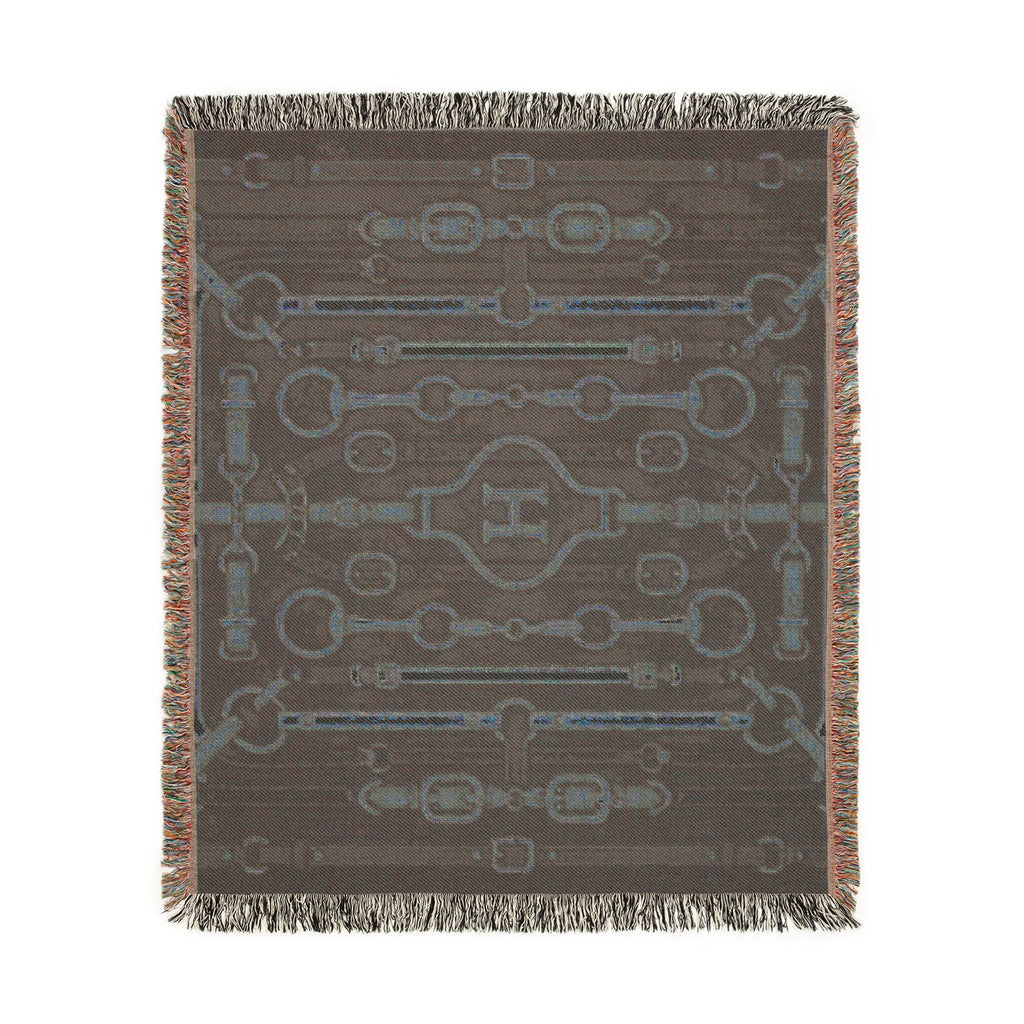 Equestrian Chain Pattern Woven Blanket | Horsebit Luxury Design