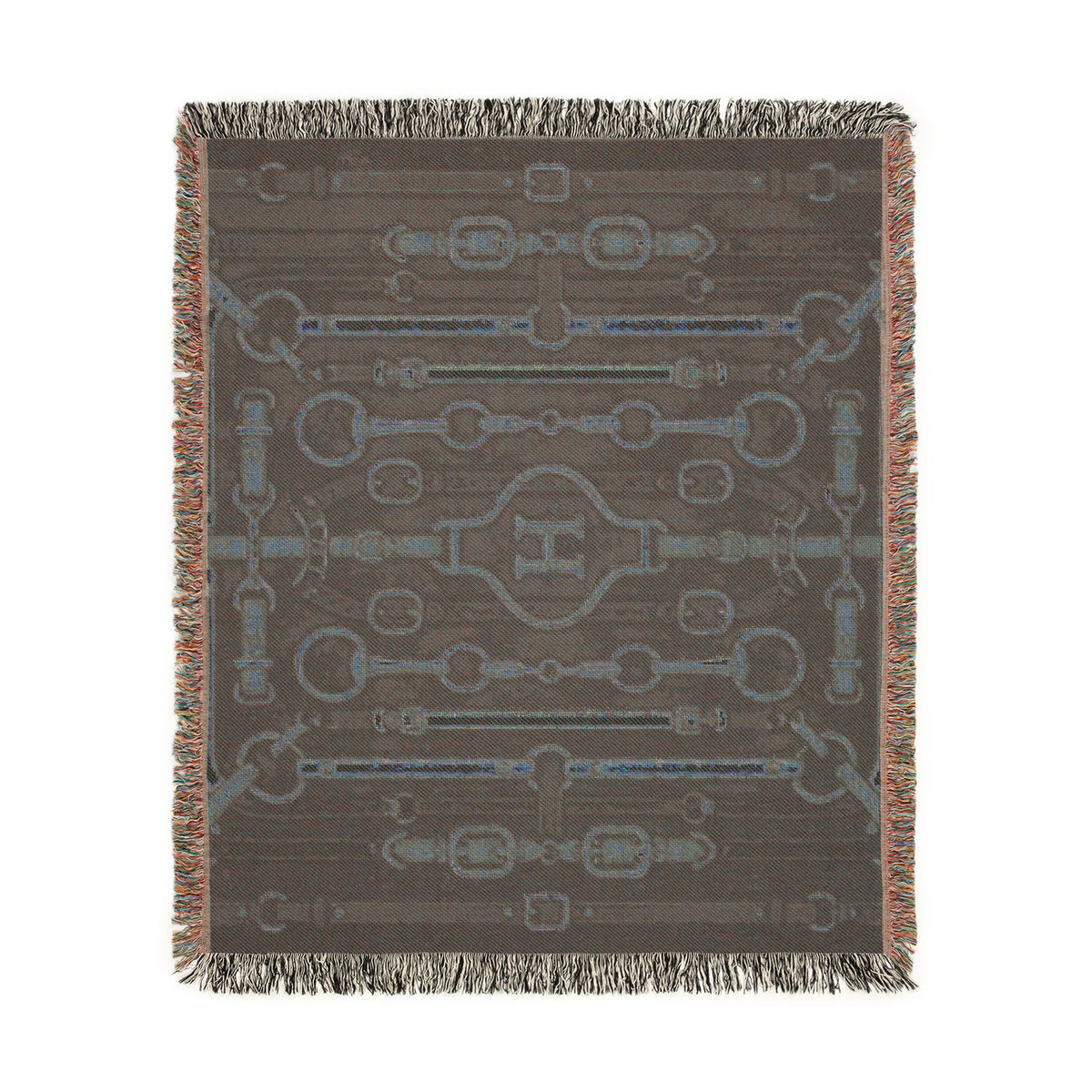 Equestrian Chain Pattern Woven Blanket | Horsebit Luxury Design