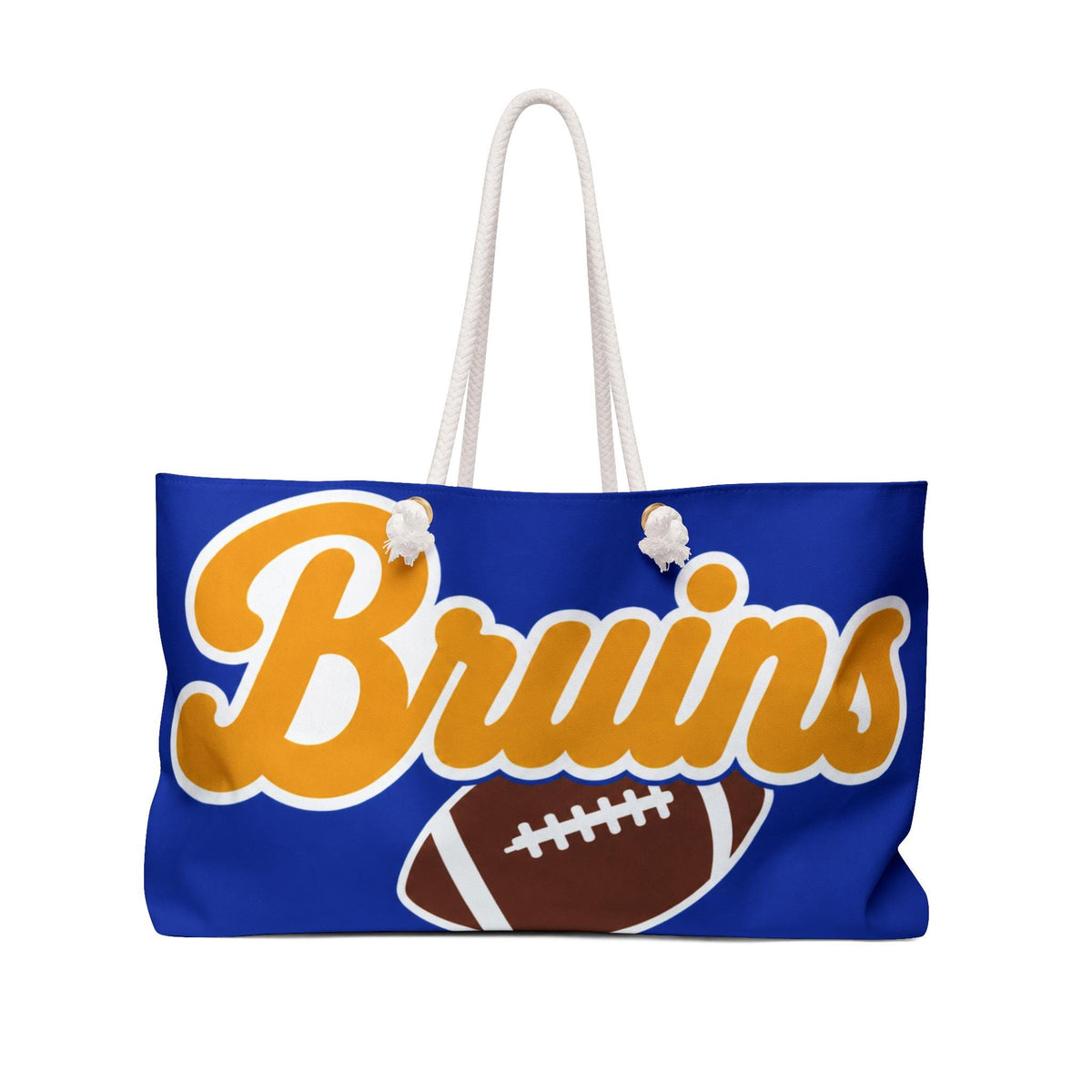 Bruins Football Script Weekender Bag | Sports Weekend Tote, Blue & Gold