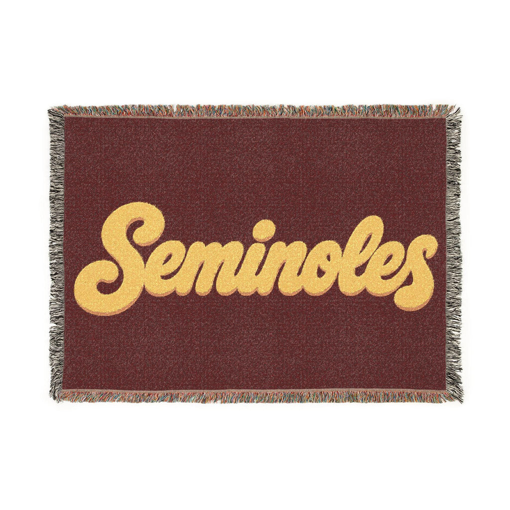 Seminoles Woven Blanket | Script Logo Throw Blanket, Team Colors