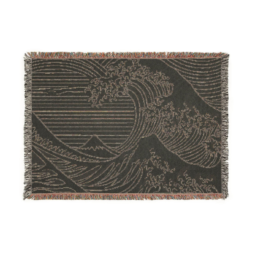 Wave Woven Blanket | Japanese Ocean Tapestry Throw