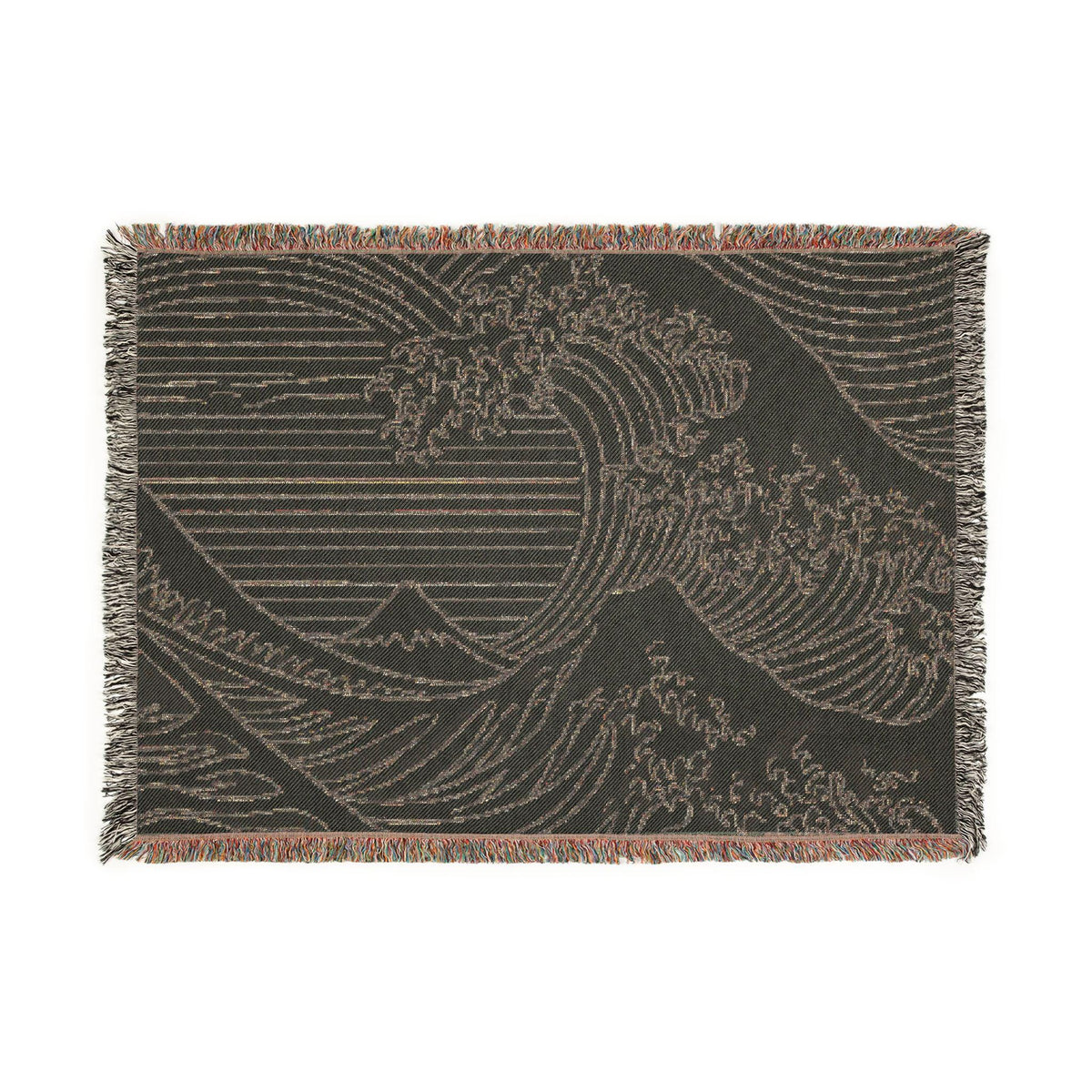 Wave Woven Blanket | Japanese Ocean Tapestry Throw