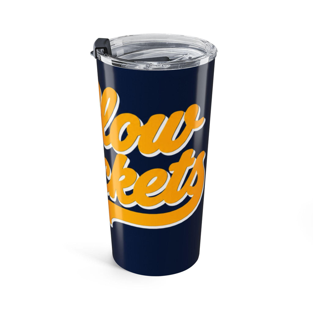 Yellow Jackets Script Tumbler 20oz | Navy Gold Lettering