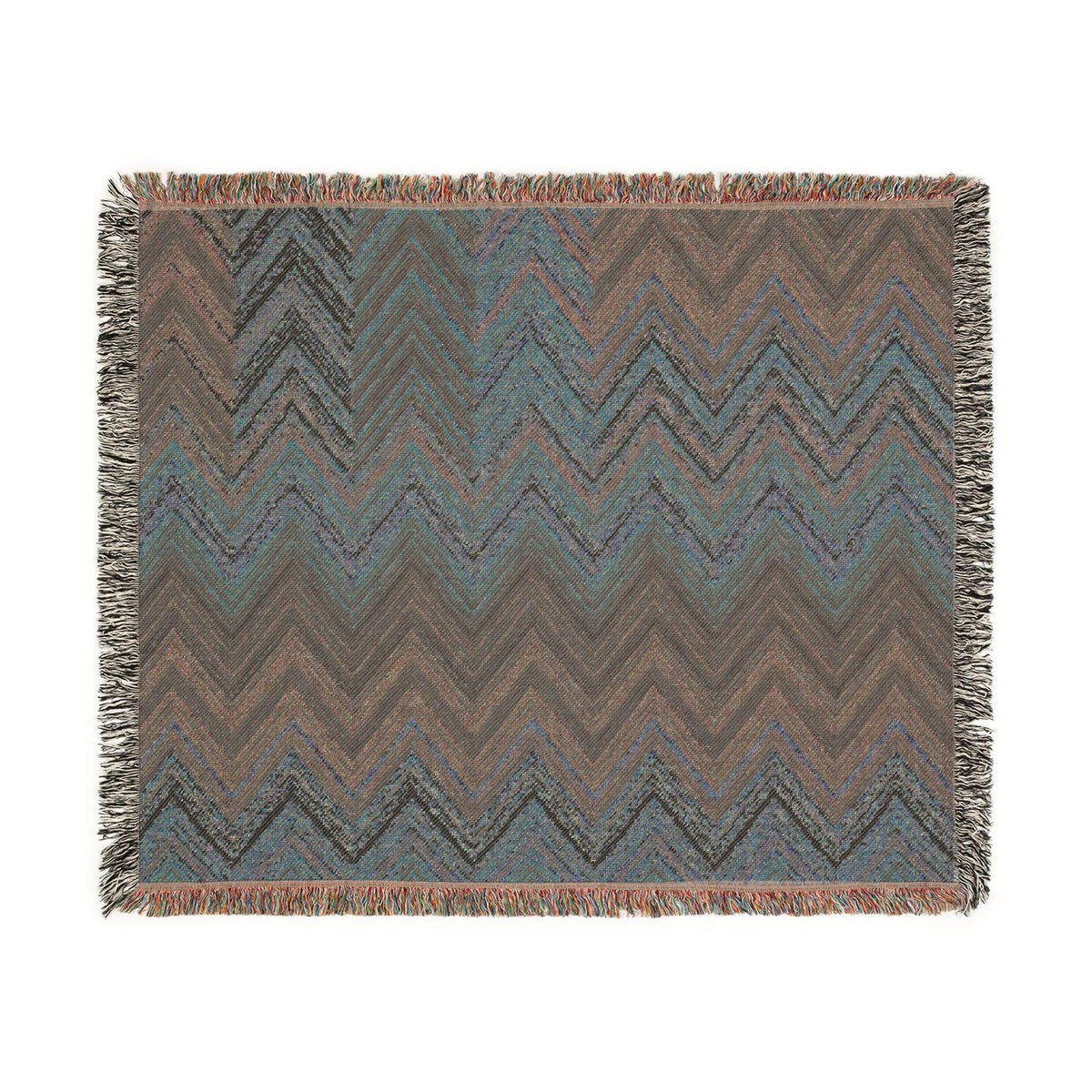 Chevron Aztec Pattern Woven Blanket | Southwestern Throw, Fringe Edge