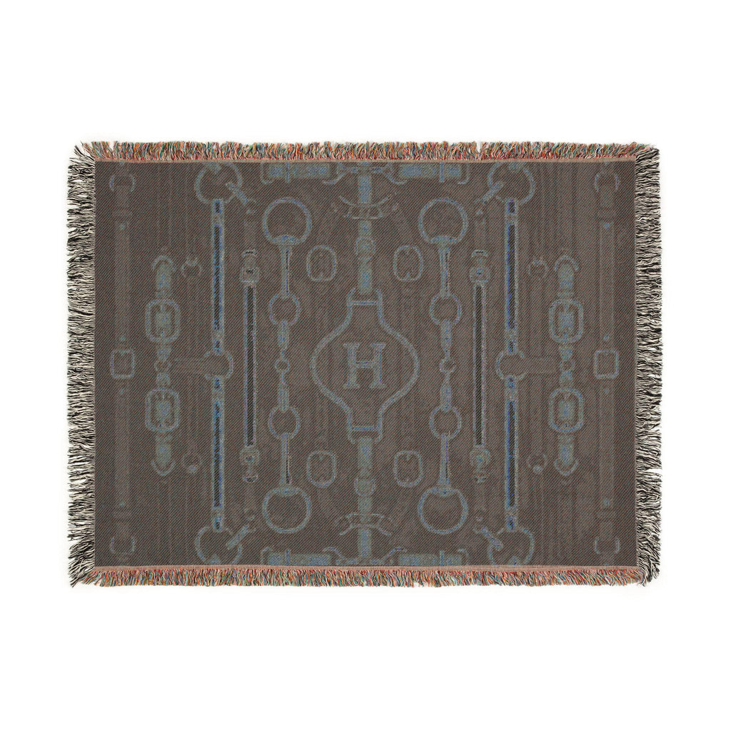 Equestrian Chain Pattern Woven Blanket | Horsebit Luxury Design