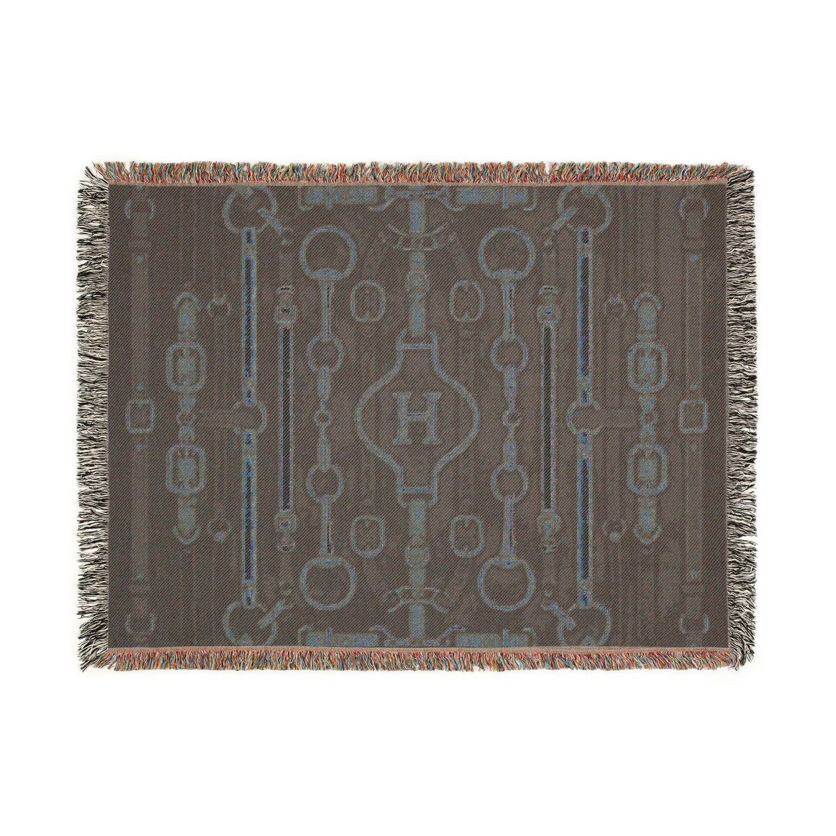 Equestrian Chain Pattern Woven Blanket | Horsebit Luxury Design