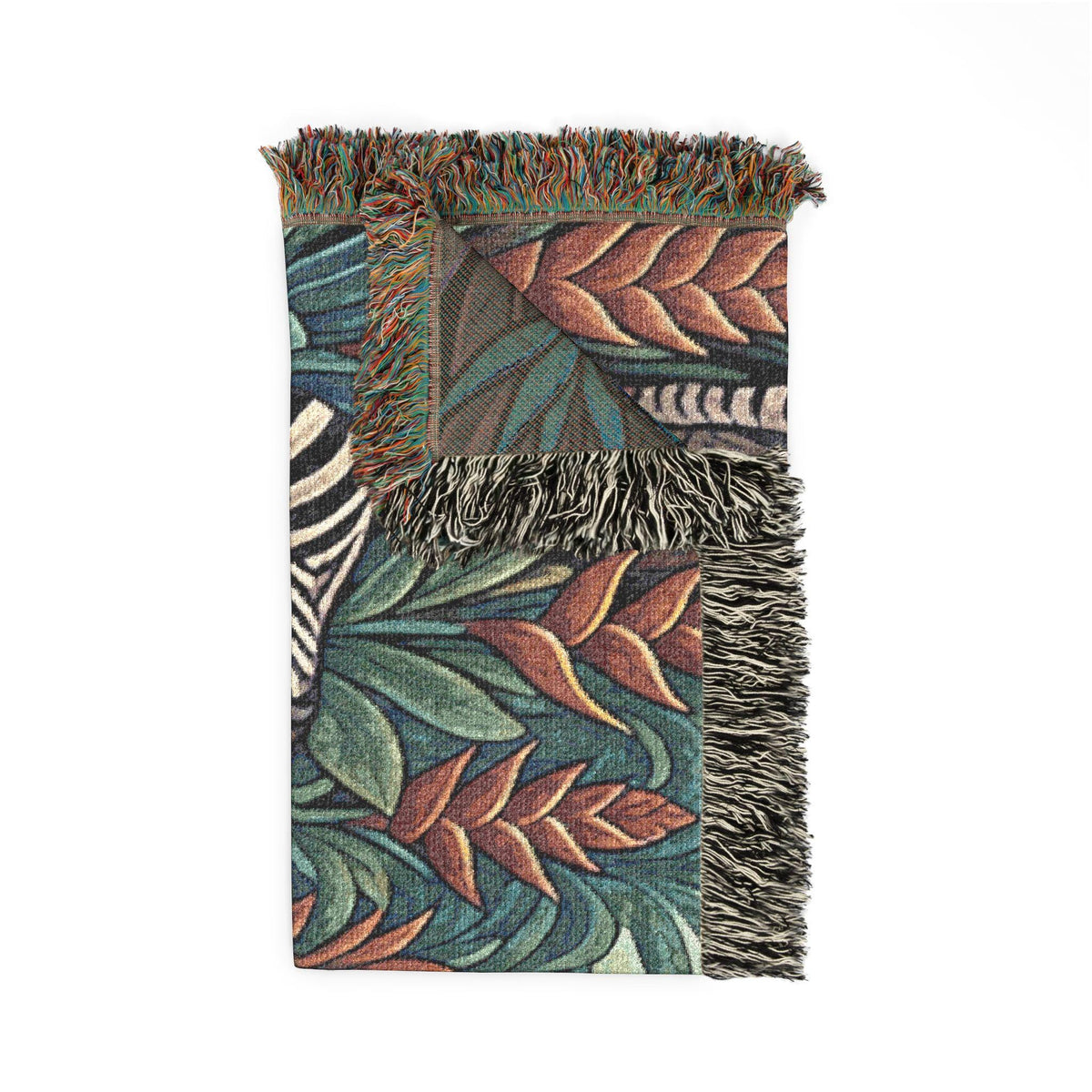 Zebra Trio Drinking Scene Woven Blanket | Tapestry Animal Throw