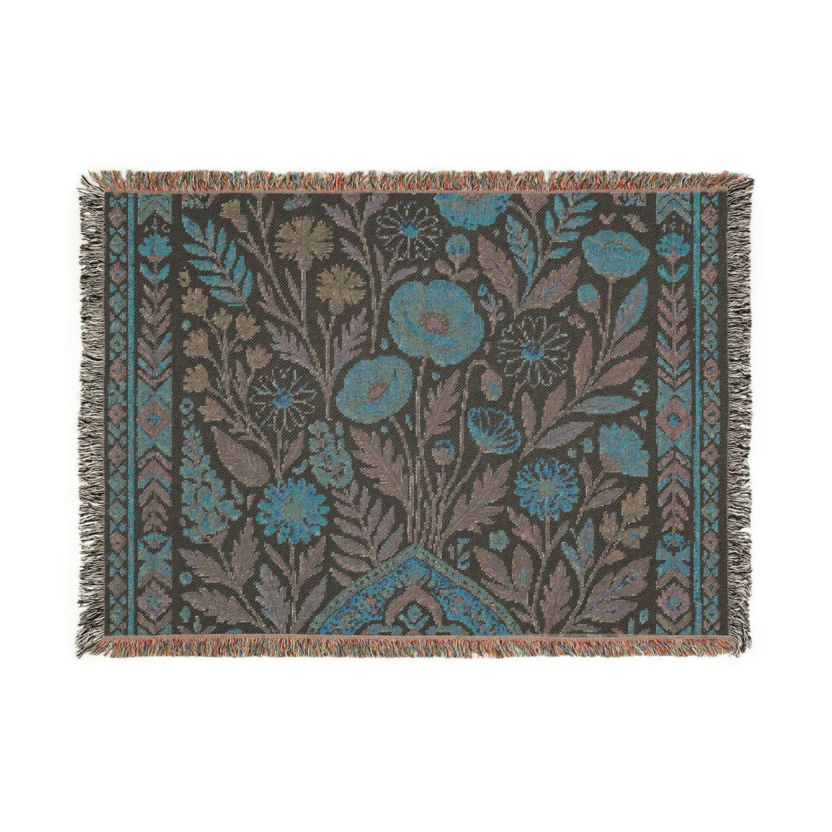 Vintage Floral Tapestry Woven Blanket | Boho Cottagecore Throw