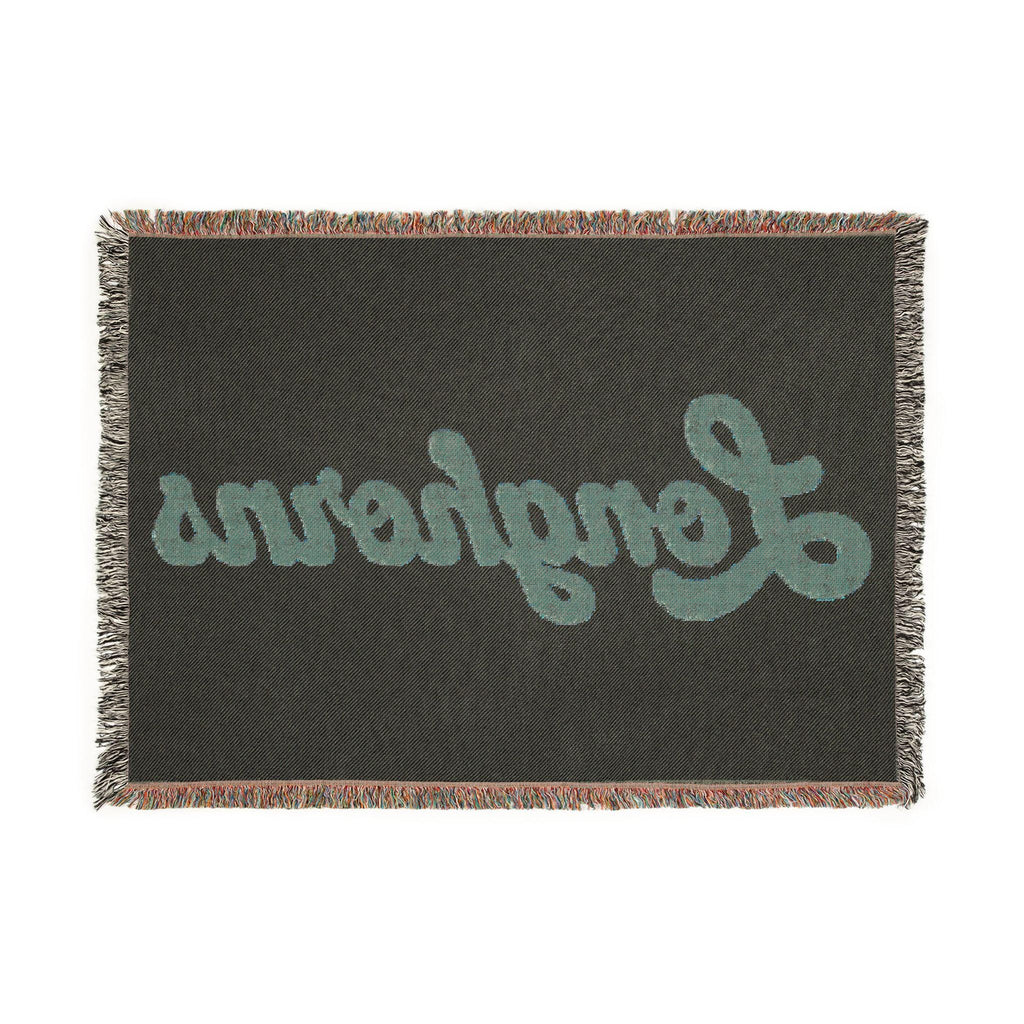 Longhorns script Woven Blanket | fringed throw, retro cowhide colors