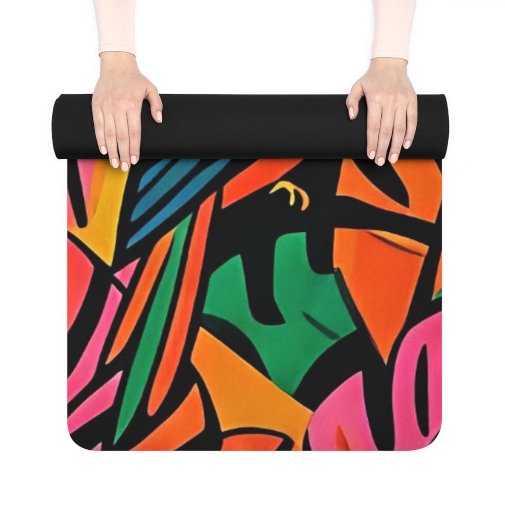 Tropical Parrot Print Yoga Mat | Rubber Non-Slip Exercise Mat