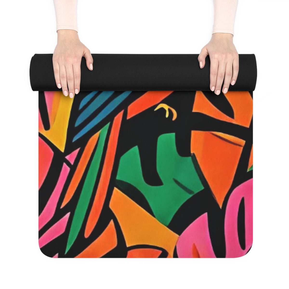 Tropical Parrot Print Yoga Mat | Rubber Non-Slip Exercise Mat