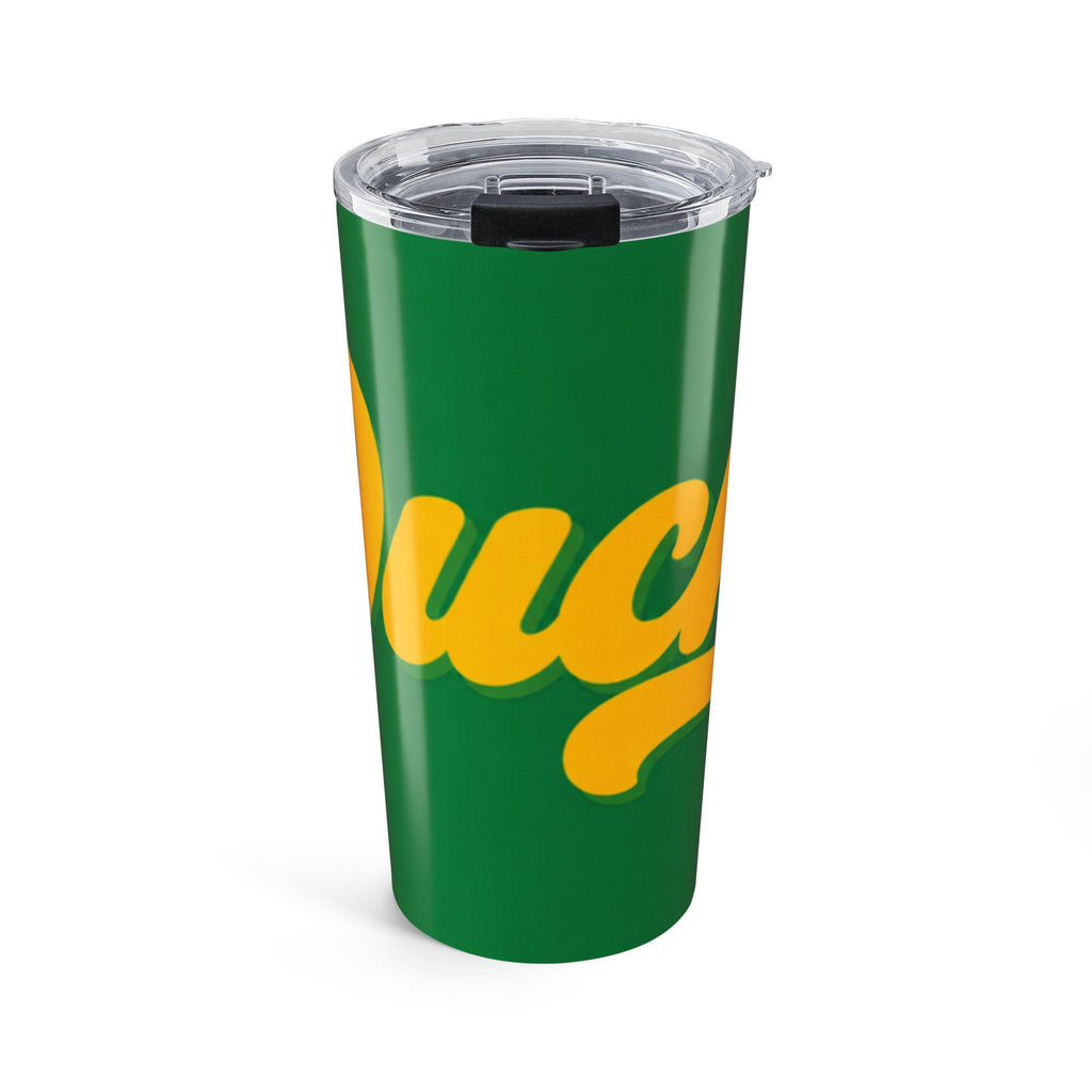 Ducks Script Text Tumbler 20oz | Green and Yellow Retro Lettering