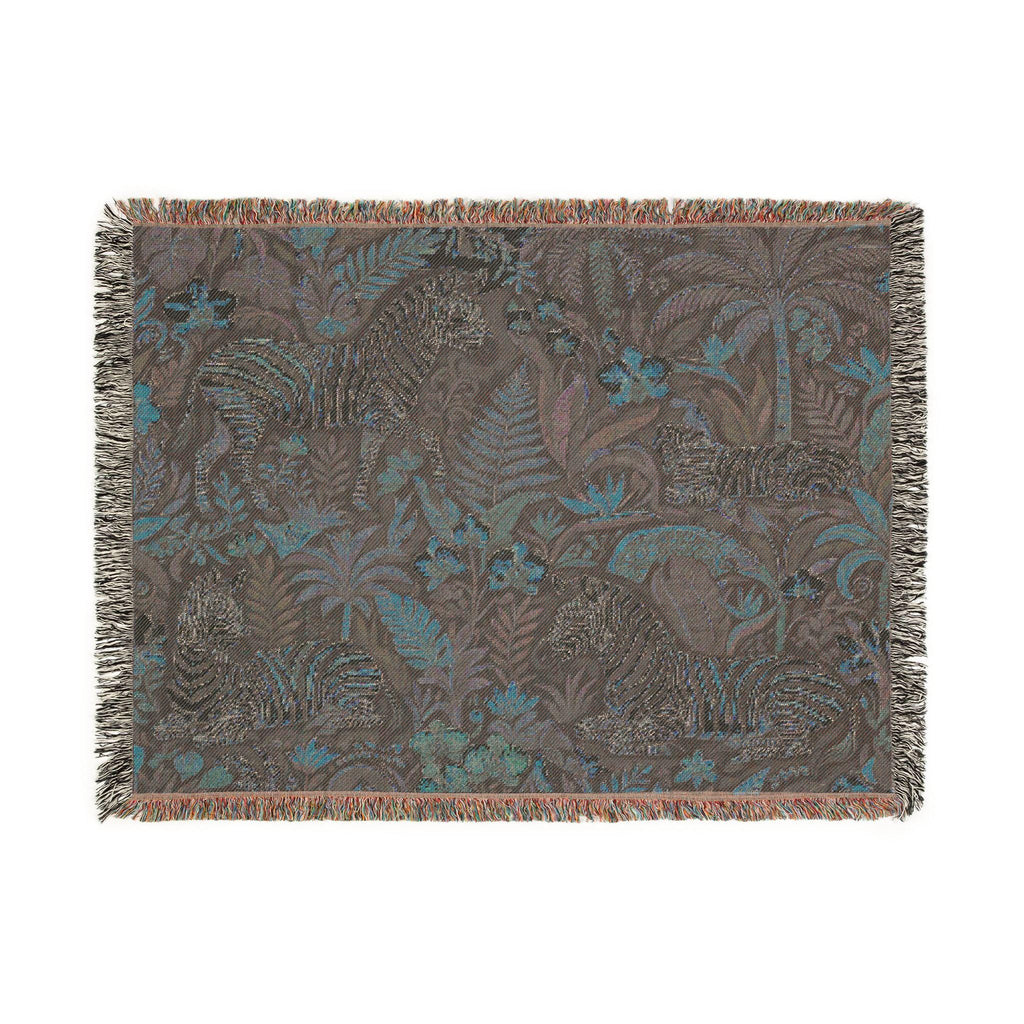 Jungle Zebra Tapestry Woven Blanket | Safari Animal Pattern Throw