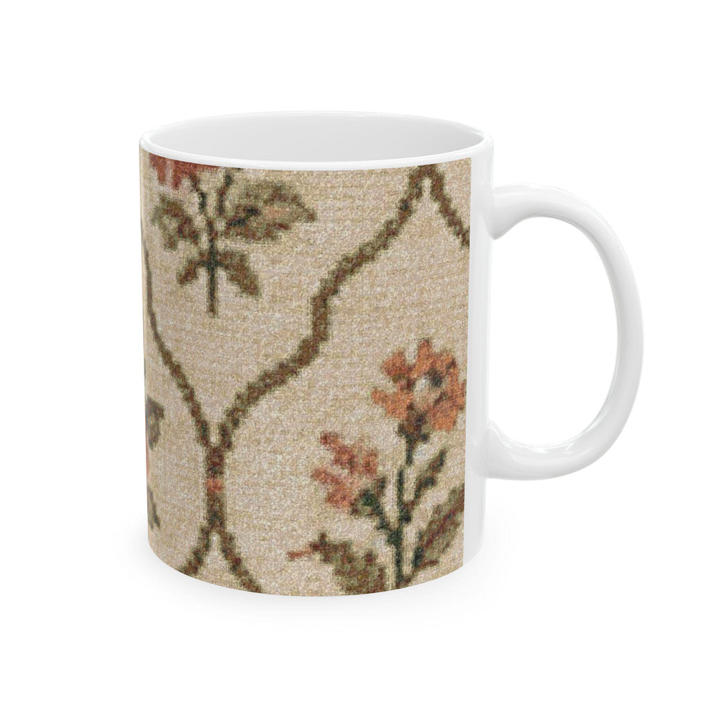 Vintage Floral Pattern Mug | Persian Rug Inspired Ceramic Mug