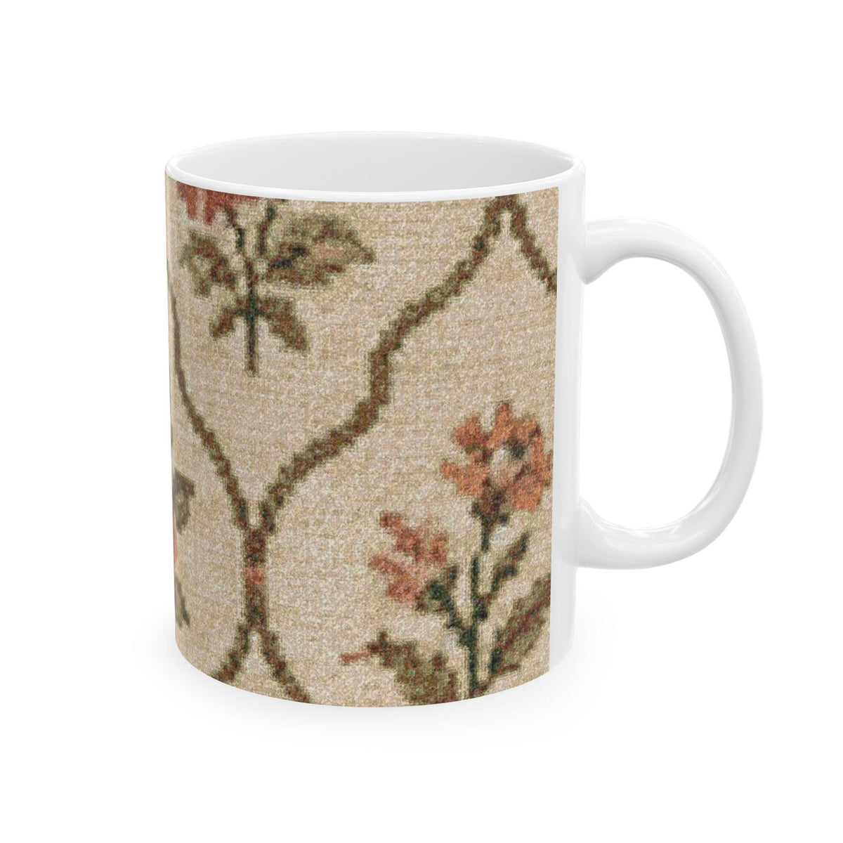 Vintage Floral Pattern Mug | Persian Rug Inspired Ceramic Mug