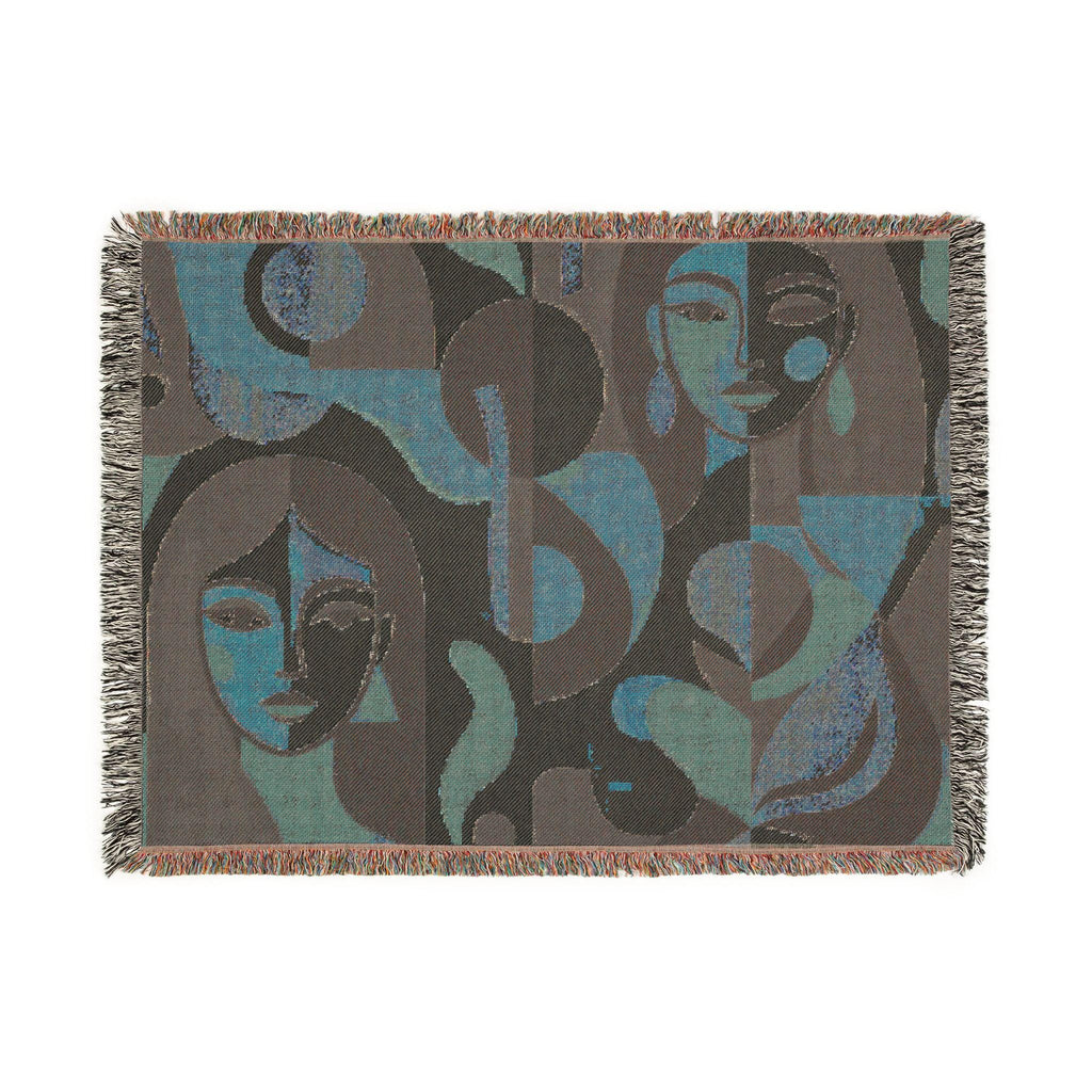 Modern Woven Blanket, Geometric Throw | Cozy Living Room Decor