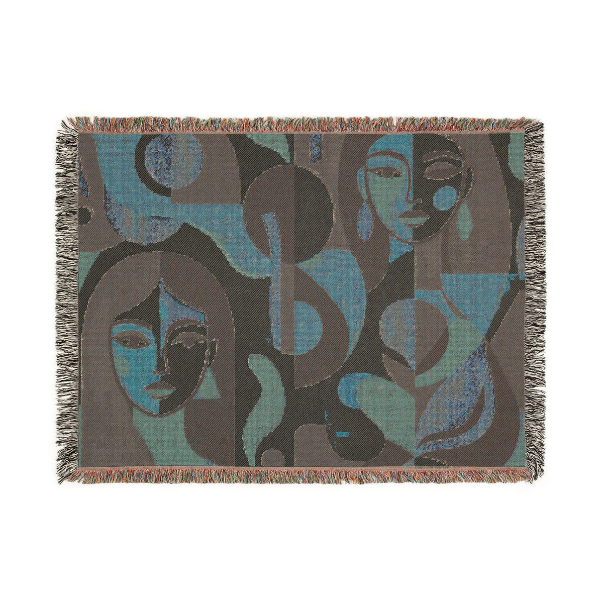 Modern Woven Blanket, Geometric Throw | Cozy Living Room Decor