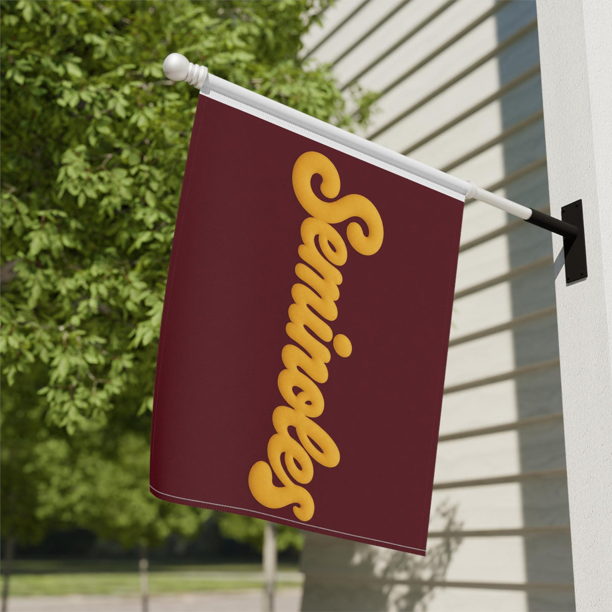 Seminoles Vertical Script Garden Flag | House Banner, Garnet Gold