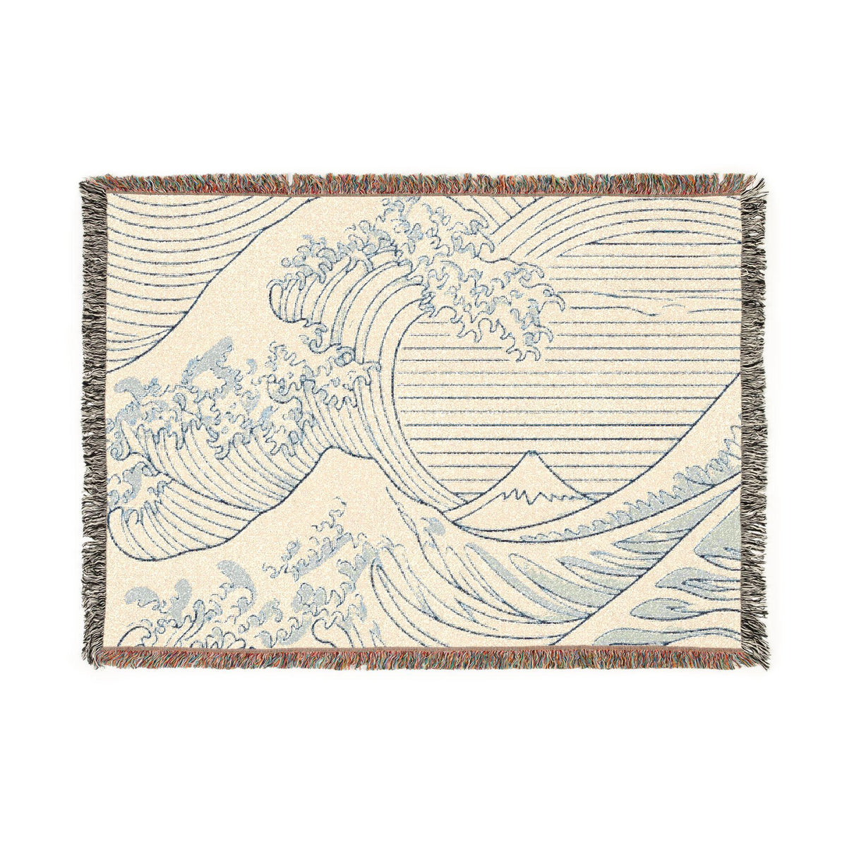 Wave Woven Blanket | Japanese Ocean Tapestry Throw