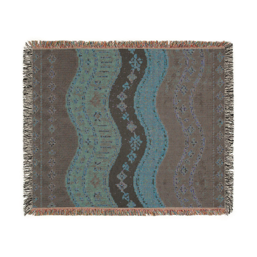 Southwestern Wave Pattern Woven Blanket | Boho Aztec Throw