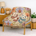 Tropical Panda Bear Woven Blanket I Animal Throw