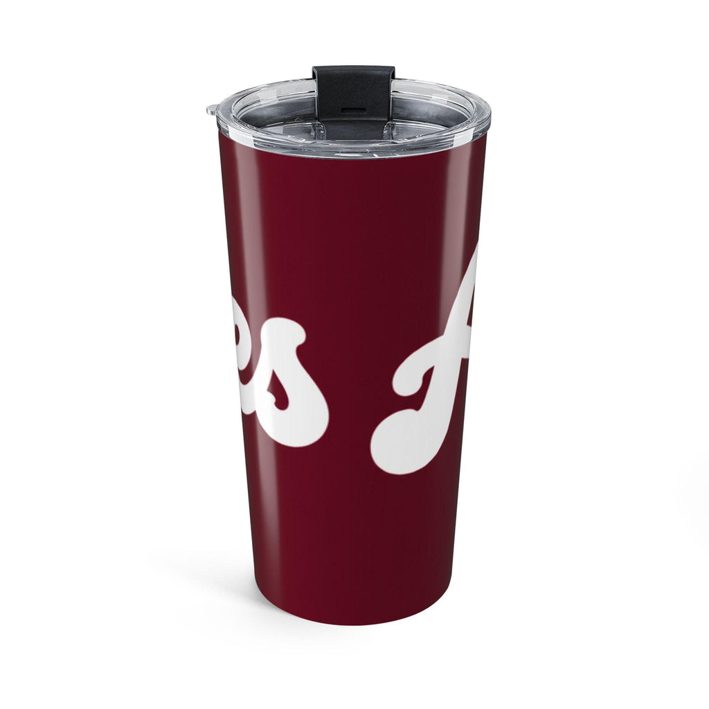 Aggies Script Tumbler 20oz | Maroon White Logo Travel Cup
