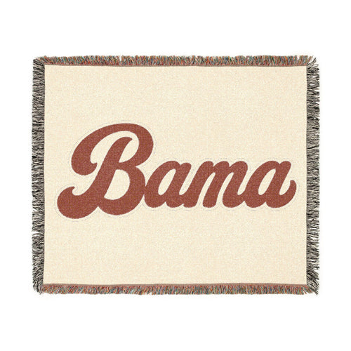 Bama script logo Woven Blanket | collegiate throw, team name tapestry
