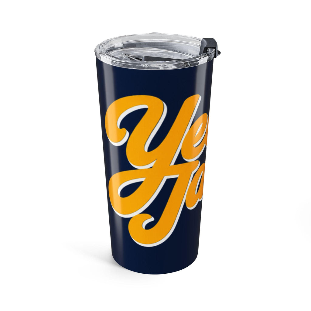 Yellow Jackets Script Tumbler 20oz | Navy Gold Lettering