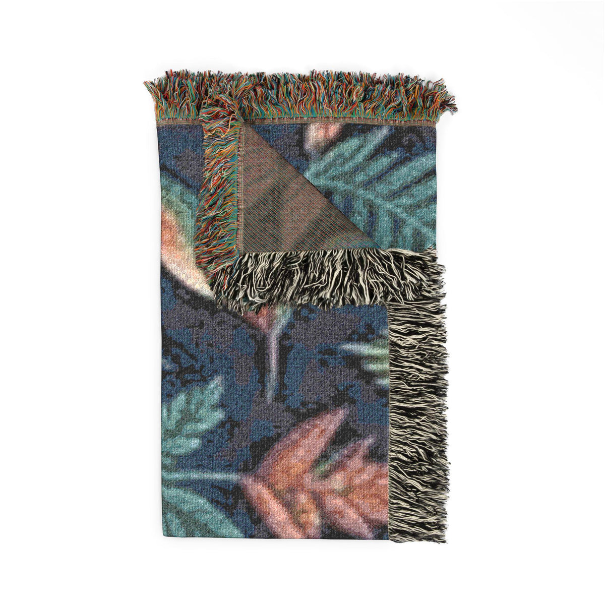 Hummingbird Floral Woven Blanket | Botanical Hummingbirds Throw