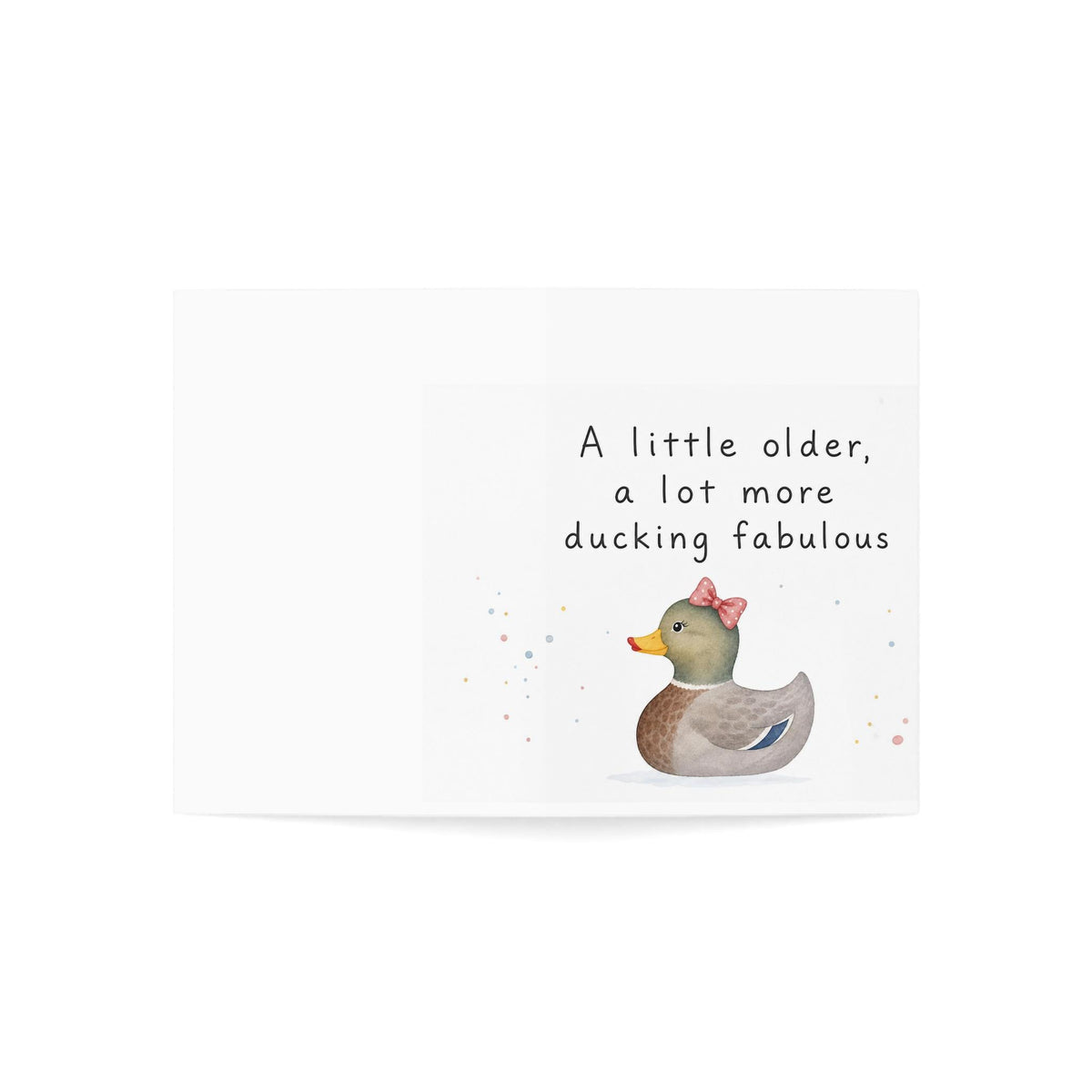 Watercolor Duck Birthday Card: Aging with Charm, Confetti Accents