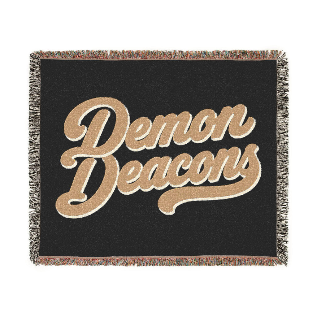 Demon Deacons Woven Blanket | Script Logo Throw, Team Spirit Decor