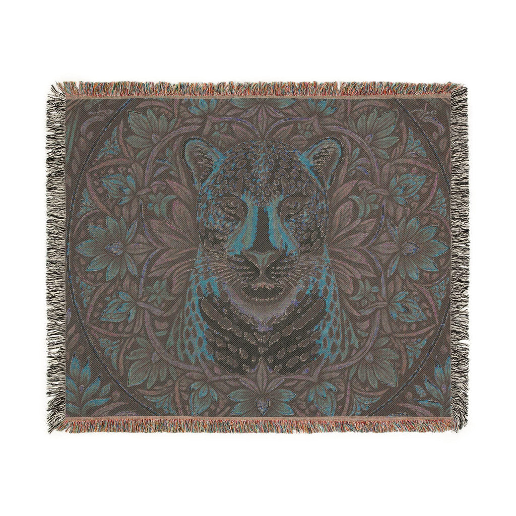 Vintage Leopard Tapestry Woven Blanket | Boho Floral Throw, Animal Wall Hanging
