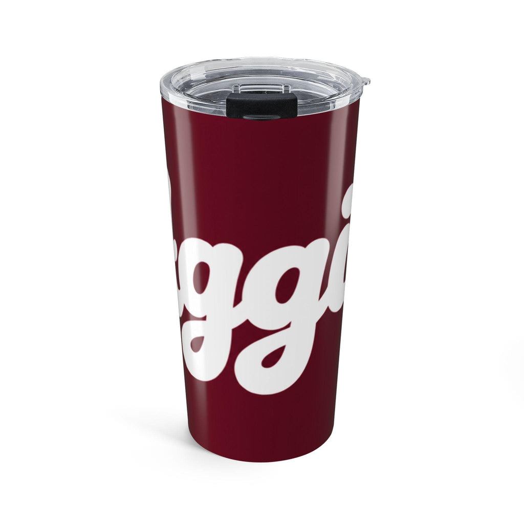 Aggies Script Tumbler 20oz | Maroon White Logo Travel Cup