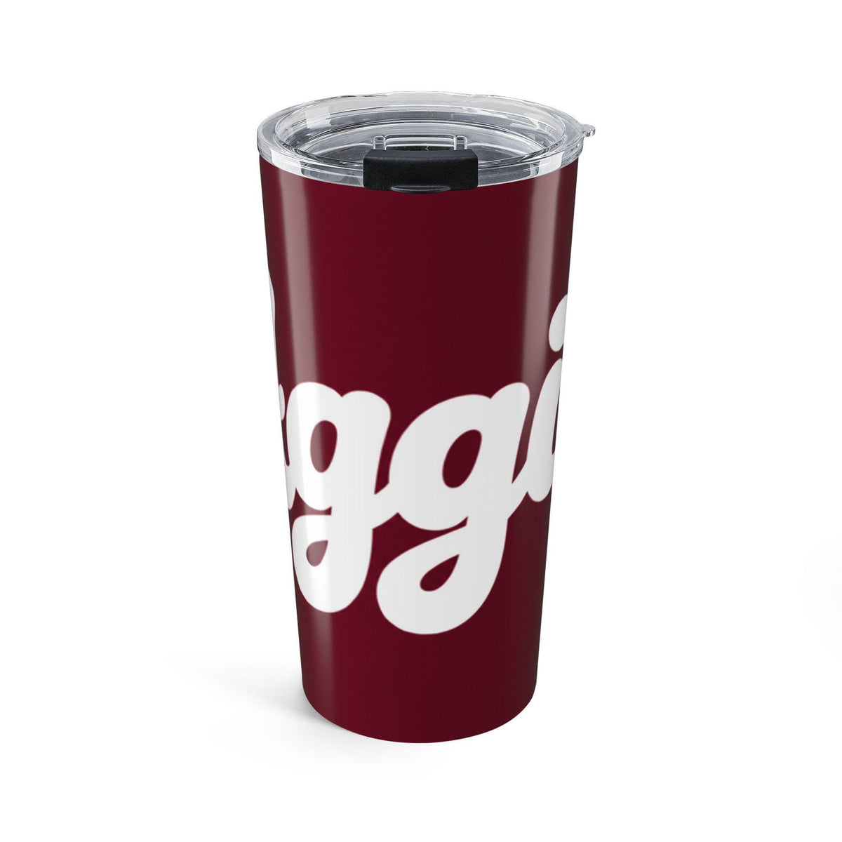 Aggies Script Tumbler 20oz | Maroon White Logo Travel Cup