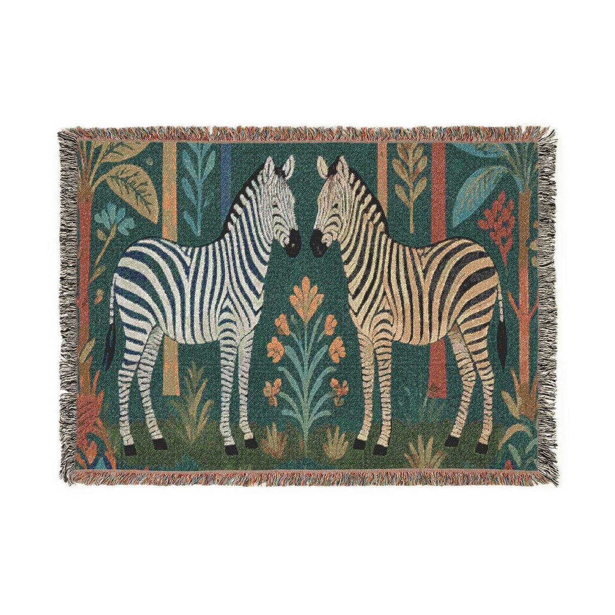 Zebra Tapestry Woven Blanket | Boho Safari Animal Throw