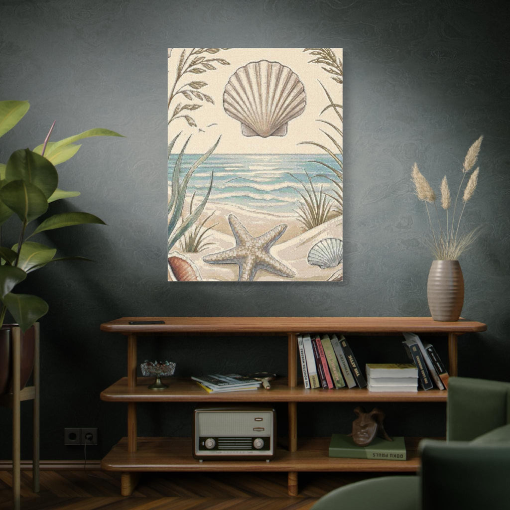 Coastal Shells Beach Scene Canvas