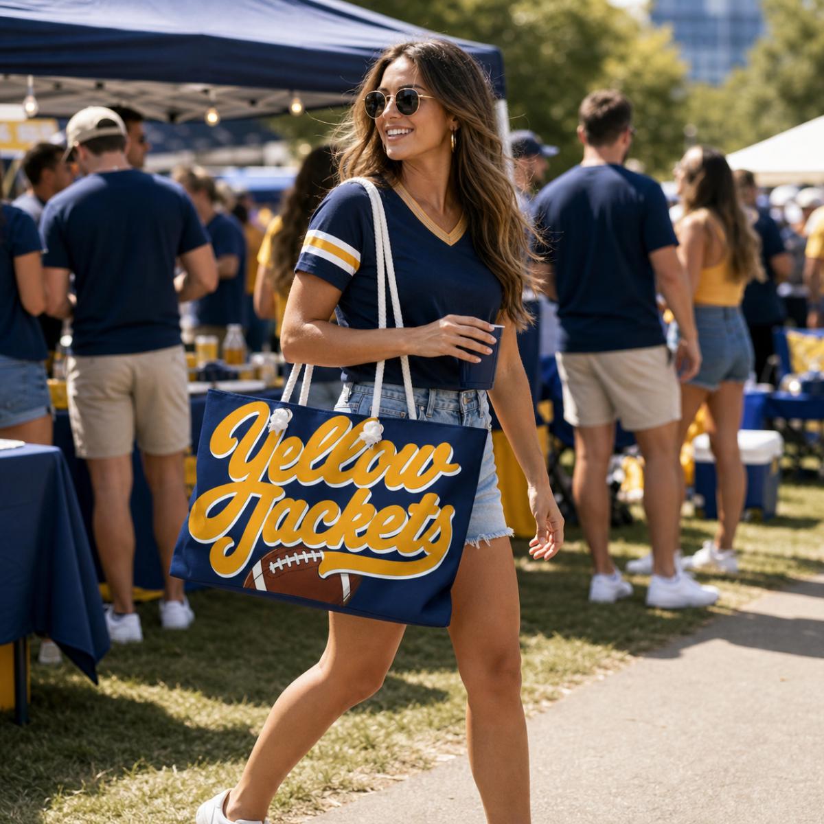 Yellow Jackets Football Script Weekender bag | Team Sports Travel Tote