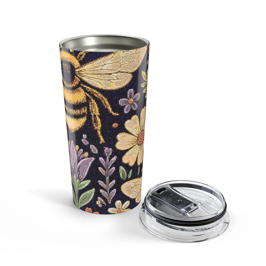 Bumblebee Lavender Floral Tumbler 20oz | Bee Garden Stainless Tumbler