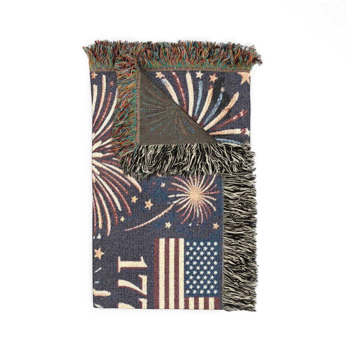 250 Year 4th of July Celebration Fireworks Woven Blanket | Patriotic Throw 1776