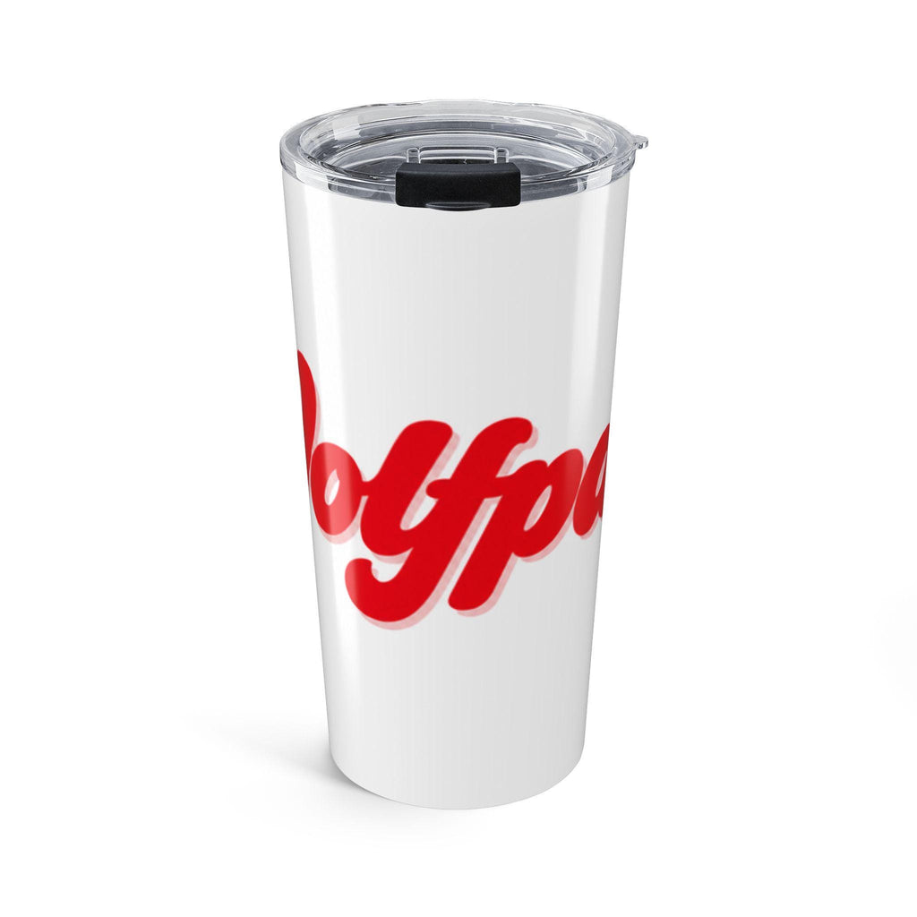 Red Script Wolfpack Typography Tumbler 20oz | Retro Cursive Logo