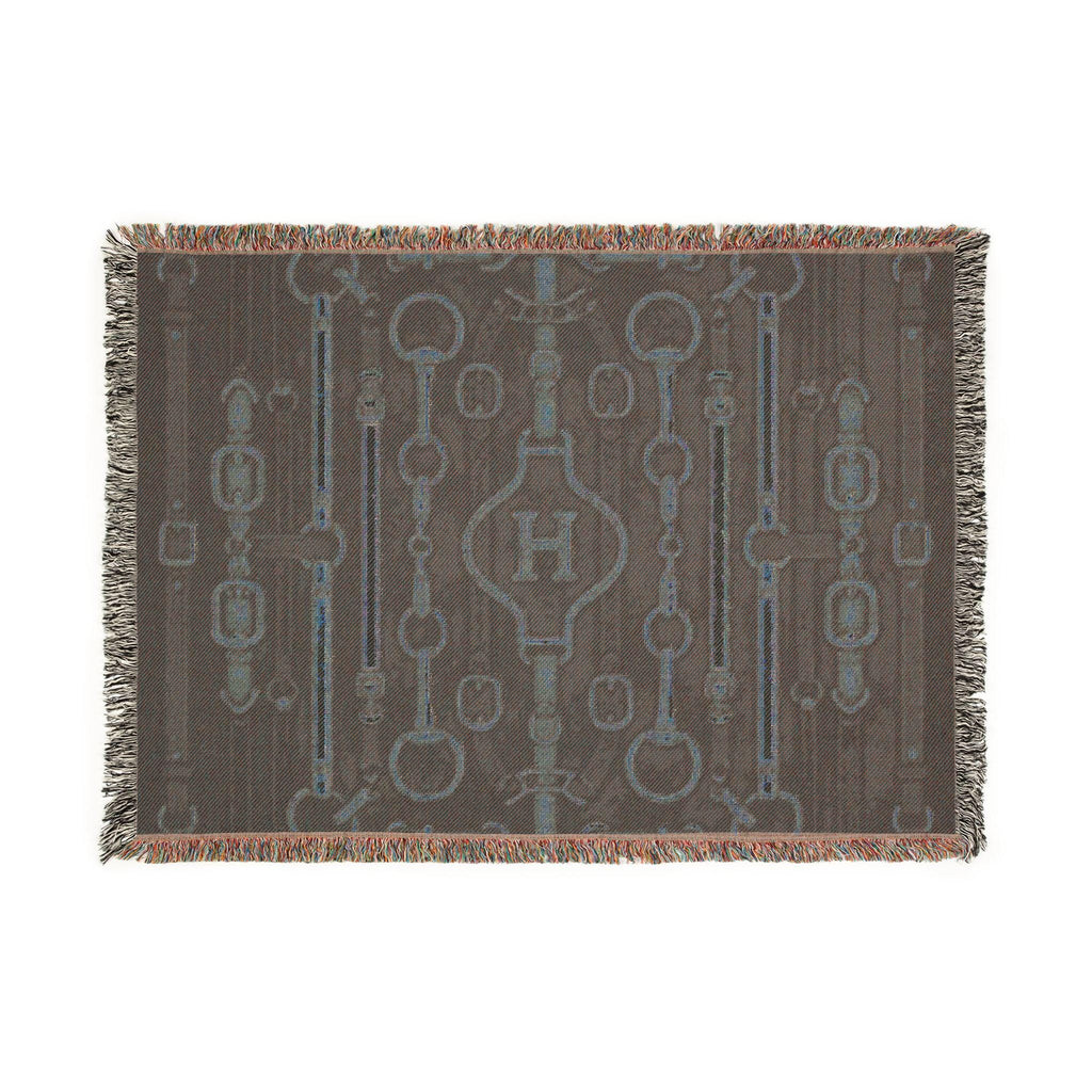 Equestrian Chain Pattern Woven Blanket | Horsebit Luxury Design