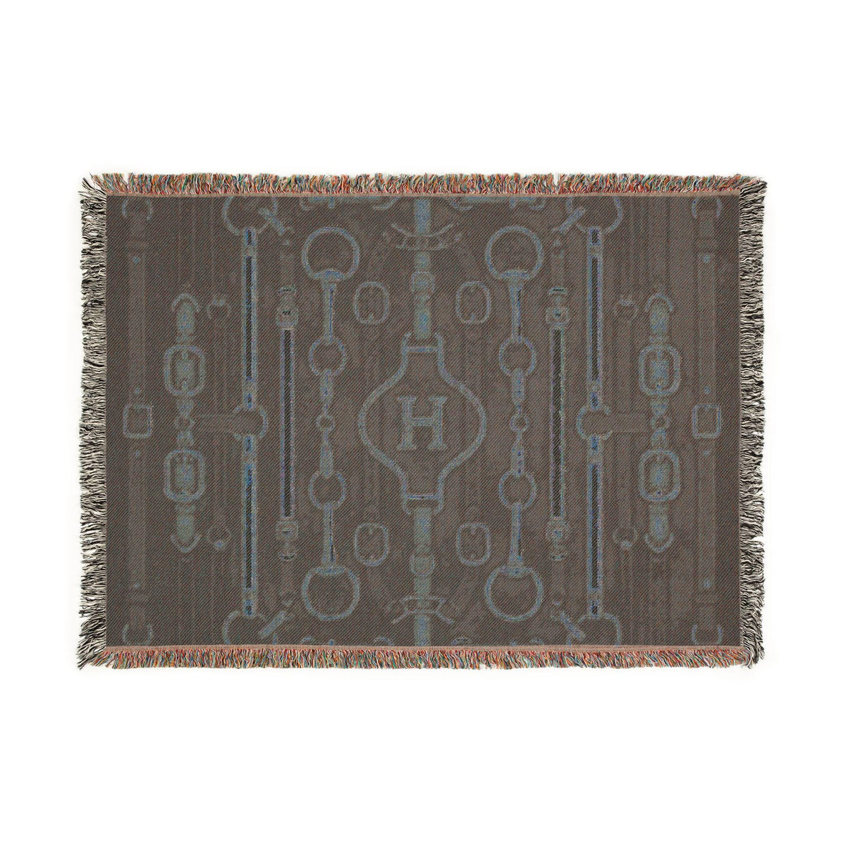 Equestrian Chain Pattern Woven Blanket | Horsebit Luxury Design